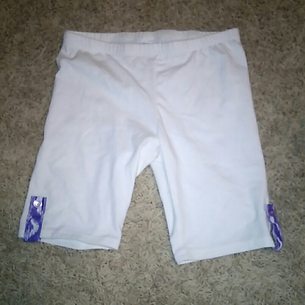White kids spandex shorts